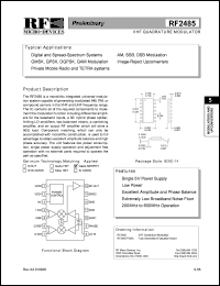 datasheet for RF2485PCBA by RF Micro Devices (RFMD)