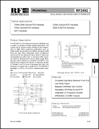 datasheet for RF2492PCBA by RF Micro Devices (RFMD)