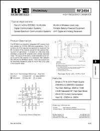 datasheet for RF2494 by RF Micro Devices (RFMD)