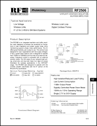 datasheet for RF2506PCBA by RF Micro Devices (RFMD)