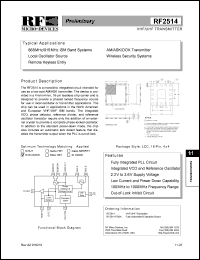 datasheet for RF2514PCBA by RF Micro Devices (RFMD)