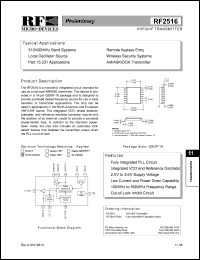 datasheet for RF2516 by RF Micro Devices (RFMD)