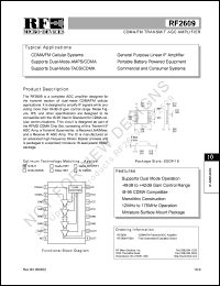 datasheet for RF2609PCBA by RF Micro Devices (RFMD)