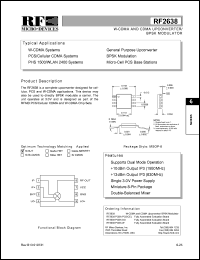 datasheet for RF2638PCBA-PCS/CEL by RF Micro Devices (RFMD)
