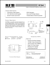 datasheet for RF2642PCBA by RF Micro Devices (RFMD)