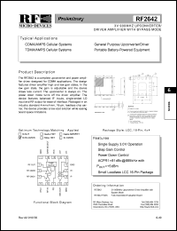 datasheet for RF2642PCBA by RF Micro Devices (RFMD)