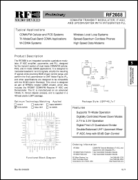 datasheet for RF2668PCBA-PCS/CEL by RF Micro Devices (RFMD)
