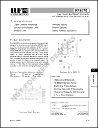 datasheet for RF2670PCBA by RF Micro Devices (RFMD)