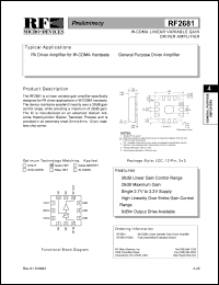 datasheet for RF2681PCBA by RF Micro Devices (RFMD)