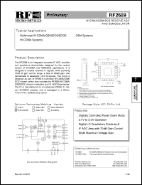 datasheet for RF2689PCBA by RF Micro Devices (RFMD)