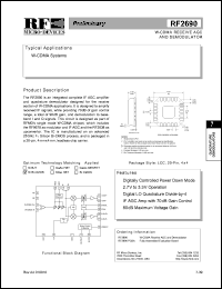 datasheet for RF2690PCBA by RF Micro Devices (RFMD)