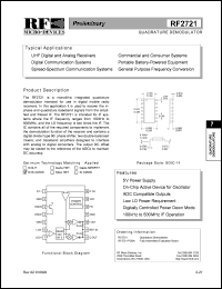 datasheet for RF2721PCBA by RF Micro Devices (RFMD)