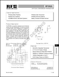 datasheet for RF2926PCBA by RF Micro Devices (RFMD)