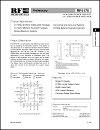datasheet for RF5176PCBA by RF Micro Devices (RFMD)