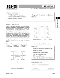 datasheet for RF3100-3PCBA by RF Micro Devices (RFMD)