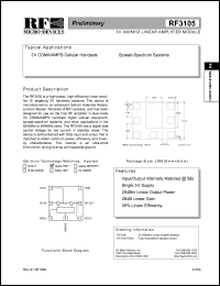 datasheet for RF3105PCBA by RF Micro Devices (RFMD)