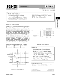 datasheet for RF3110PCBA by RF Micro Devices (RFMD)