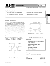 datasheet for RF3117PCBA by RF Micro Devices (RFMD)