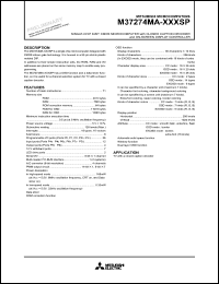 datasheet for M37274MA-XXXSP by Mitsubishi Electric Corporation, Semiconductor Group