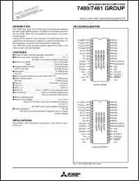 datasheet for M37481E8SS by Mitsubishi Electric Corporation, Semiconductor Group