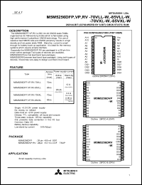 datasheet for M5M5256DVP-70VLL-W by Mitsubishi Electric Corporation, Semiconductor Group