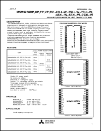 datasheet for M5M5256DP-70LL-W by Mitsubishi Electric Corporation, Semiconductor Group