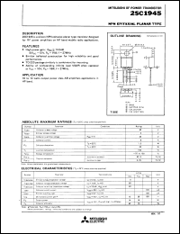 datasheet for 2SC1945 by Mitsubishi Electric Corporation, Semiconductor Group