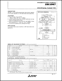 datasheet for 2SC1967 by Mitsubishi Electric Corporation, Semiconductor Group
