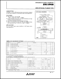 datasheet for 2SC1968 by Mitsubishi Electric Corporation, Semiconductor Group