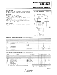 datasheet for 2SC1969 by Mitsubishi Electric Corporation, Semiconductor Group