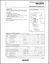 datasheet for 2SC1970 by Mitsubishi Electric Corporation, Semiconductor Group