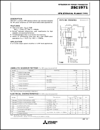 datasheet for 2SC1971 by Mitsubishi Electric Corporation, Semiconductor Group