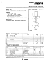 datasheet for 2SC2538 by Mitsubishi Electric Corporation, Semiconductor Group