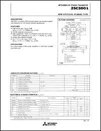 datasheet for 2SC3001 by Mitsubishi Electric Corporation, Semiconductor Group