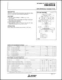 datasheet for 2SC3018 by Mitsubishi Electric Corporation, Semiconductor Group