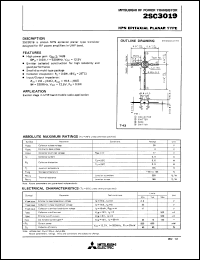 datasheet for 2SC3019 by Mitsubishi Electric Corporation, Semiconductor Group