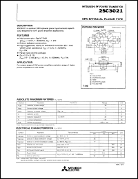 datasheet for 2SC3021 by Mitsubishi Electric Corporation, Semiconductor Group