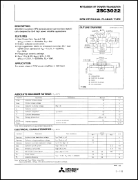 datasheet for 2SC3022 by Mitsubishi Electric Corporation, Semiconductor Group