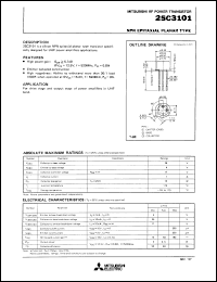 datasheet for 2SC3101 by Mitsubishi Electric Corporation, Semiconductor Group