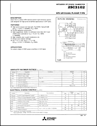 datasheet for 2SC3102 by Mitsubishi Electric Corporation, Semiconductor Group