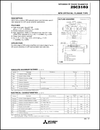 datasheet for 2SC3103 by Mitsubishi Electric Corporation, Semiconductor Group