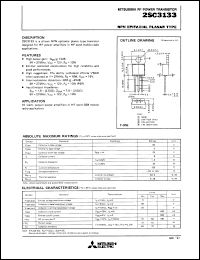 datasheet for 2SC3133 by Mitsubishi Electric Corporation, Semiconductor Group