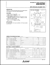 datasheet for 2SC4240 by Mitsubishi Electric Corporation, Semiconductor Group