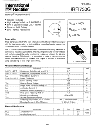 datasheet for IRFI730G by International Rectifier