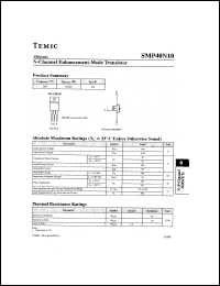 datasheet for SMP40N10 by Vishay Telefunken