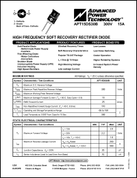 datasheet for APT15DS30B by Advanced Power Technology (APT)