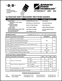 datasheet for APT60D30LCT by Advanced Power Technology (APT)