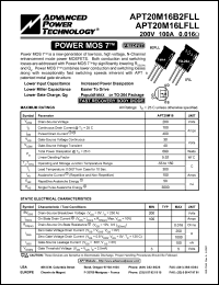 datasheet for APT20M16LFLL by Advanced Power Technology (APT)