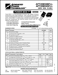 datasheet for APT20M36SFLL by Advanced Power Technology (APT)