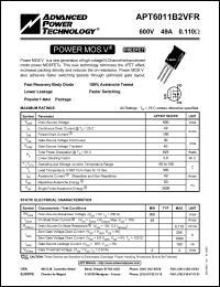 datasheet for APT6011B2VFR by Advanced Power Technology (APT)
